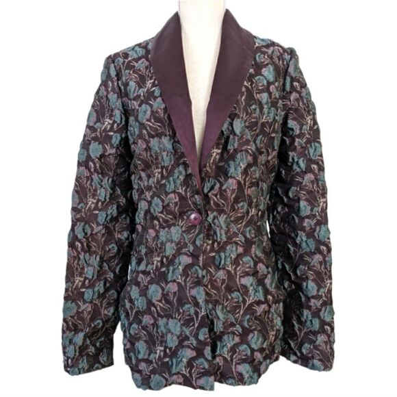 Marge Clothing Tall Fashion Elin Floral Jacket Blazer Silk Lining Sz 8 NWT $650 - Picture 5 of 14